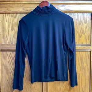 Black Ruched Turtle Neck Shirt Size M